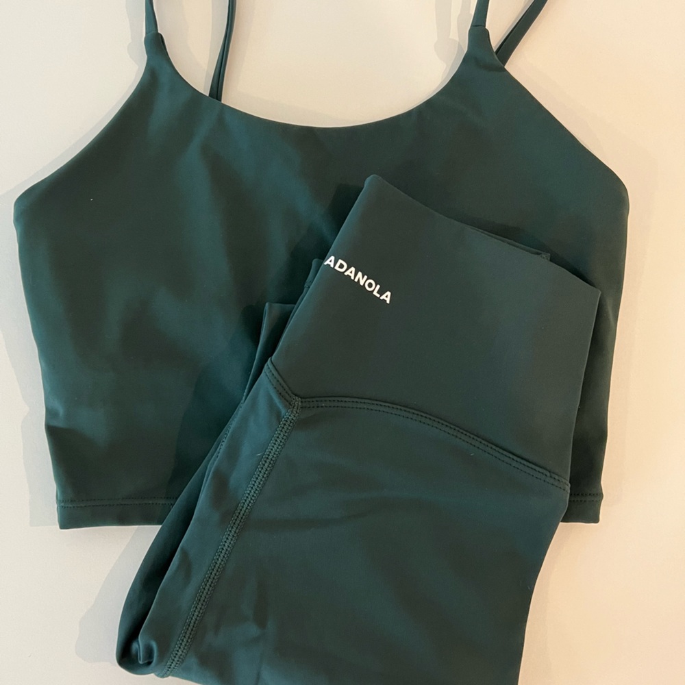 Adanola Tank Bra and Ultimate Legging Set in Pine